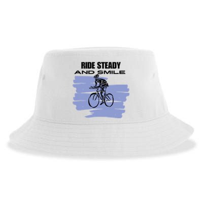 Ride Steady And Smile Bicycle Sustainable Bucket Hat