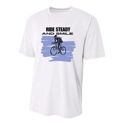 Ride Steady And Smile Bicycle Youth Performance Sprint T-Shirt