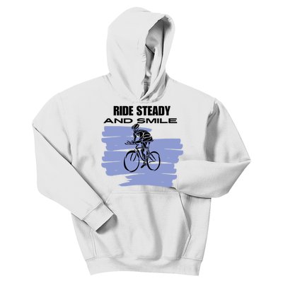 Ride Steady And Smile Bicycle Kids Hoodie