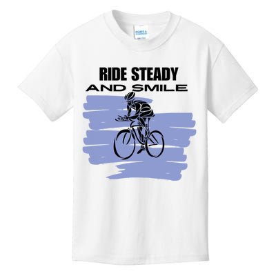 Ride Steady And Smile Bicycle Kids T-Shirt