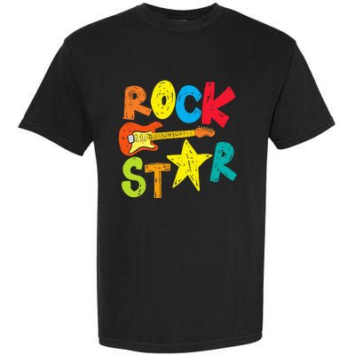 Rock Star And Guitar Long Live Rock And Roll Garment-Dyed Heavyweight T-Shirt