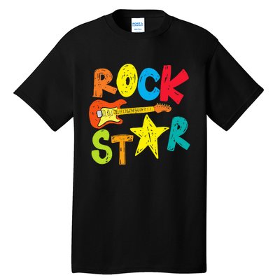 Rock Star And Guitar Long Live Rock And Roll Tall T-Shirt