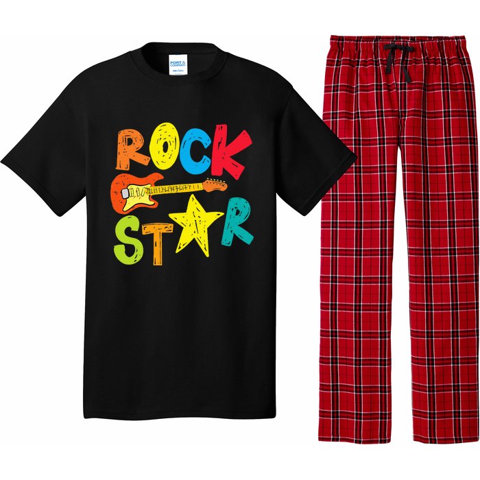 Rock Star And Guitar Long Live Rock And Roll Pajama Set