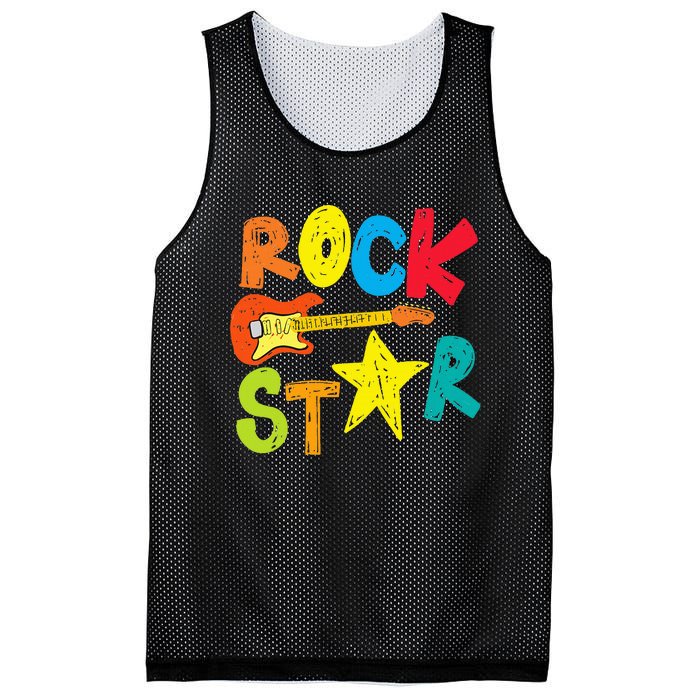 Rock Star And Guitar Long Live Rock And Roll Mesh Reversible Basketball Jersey Tank