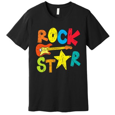 Rock Star And Guitar Long Live Rock And Roll Premium T-Shirt