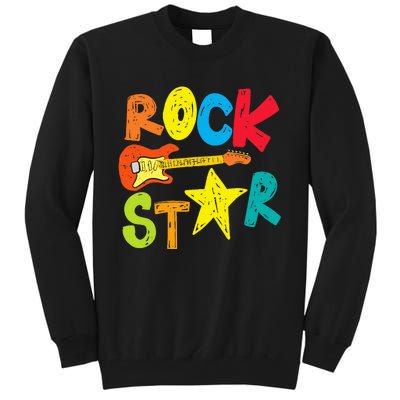 Rock Star And Guitar Long Live Rock And Roll Tall Sweatshirt