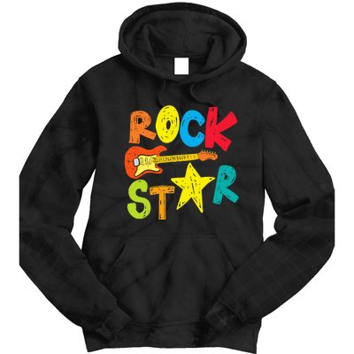 Rock Star And Guitar Long Live Rock And Roll Tie Dye Hoodie