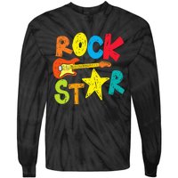 Rock Star And Guitar Long Live Rock And Roll Tie-Dye Long Sleeve Shirt