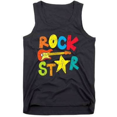 Rock Star And Guitar Long Live Rock And Roll Tank Top