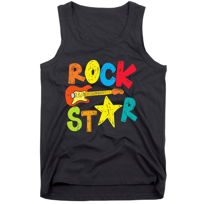 Rock Star And Guitar Long Live Rock And Roll Tank Top