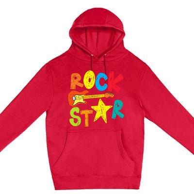 Rock Star And Guitar Long Live Rock And Roll Premium Pullover Hoodie