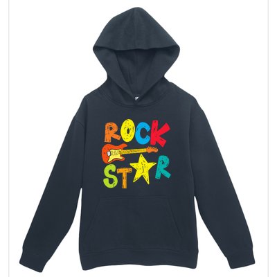 Rock Star And Guitar Long Live Rock And Roll Urban Pullover Hoodie