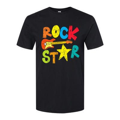 Rock Star And Guitar Long Live Rock And Roll Softstyle CVC T-Shirt