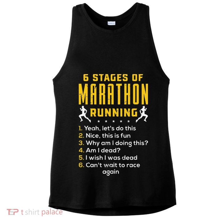 Runner Sport Athlete 6 Stages Of Marathon Running Ladies PosiCharge Tri-Blend Wicking Tank