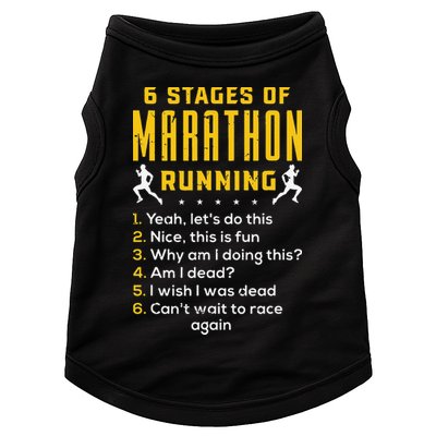 Runner Sport Athlete 6 Stages Of Marathon Running Doggie Tank