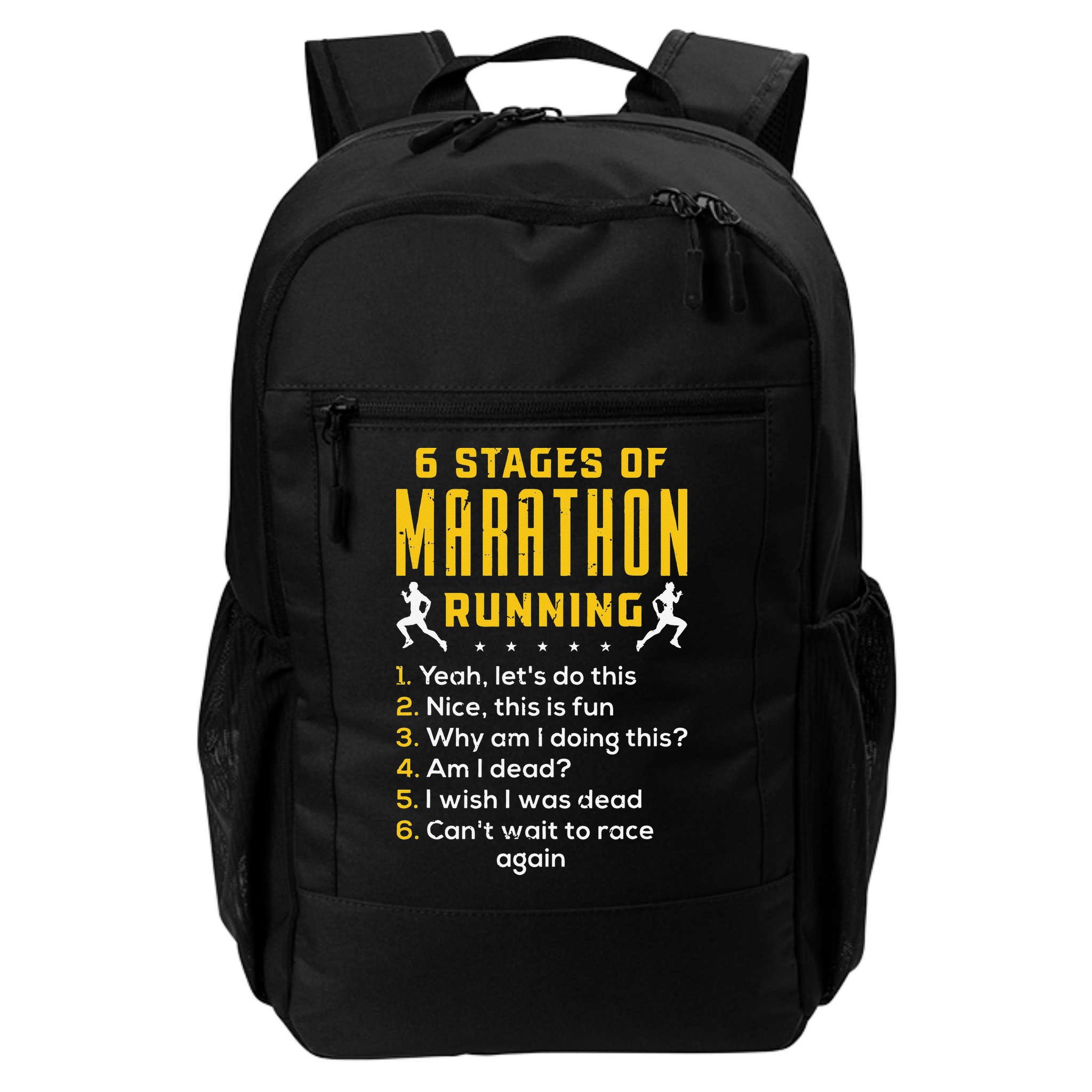 Runner Sport Athlete 6 Stages Of Marathon Running Backpack