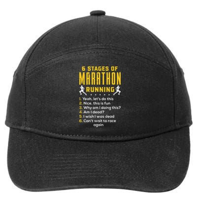 Runner Sport Athlete 6 Stages Of Marathon Running 7-Panel Snapback Hat