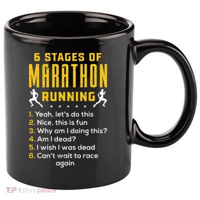Runner Sport Athlete 6 Stages Of Marathon Running 11oz C Handle Ceramic Mug
