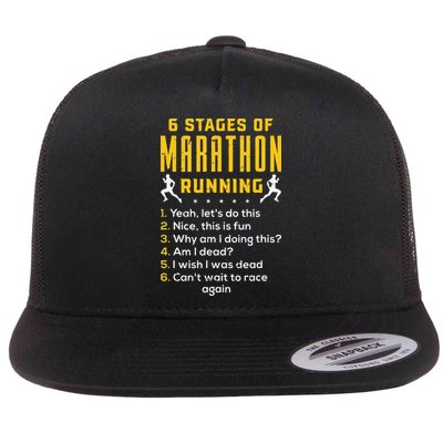 Runner Sport Athlete 6 Stages Of Marathon Running Flatbill Hat