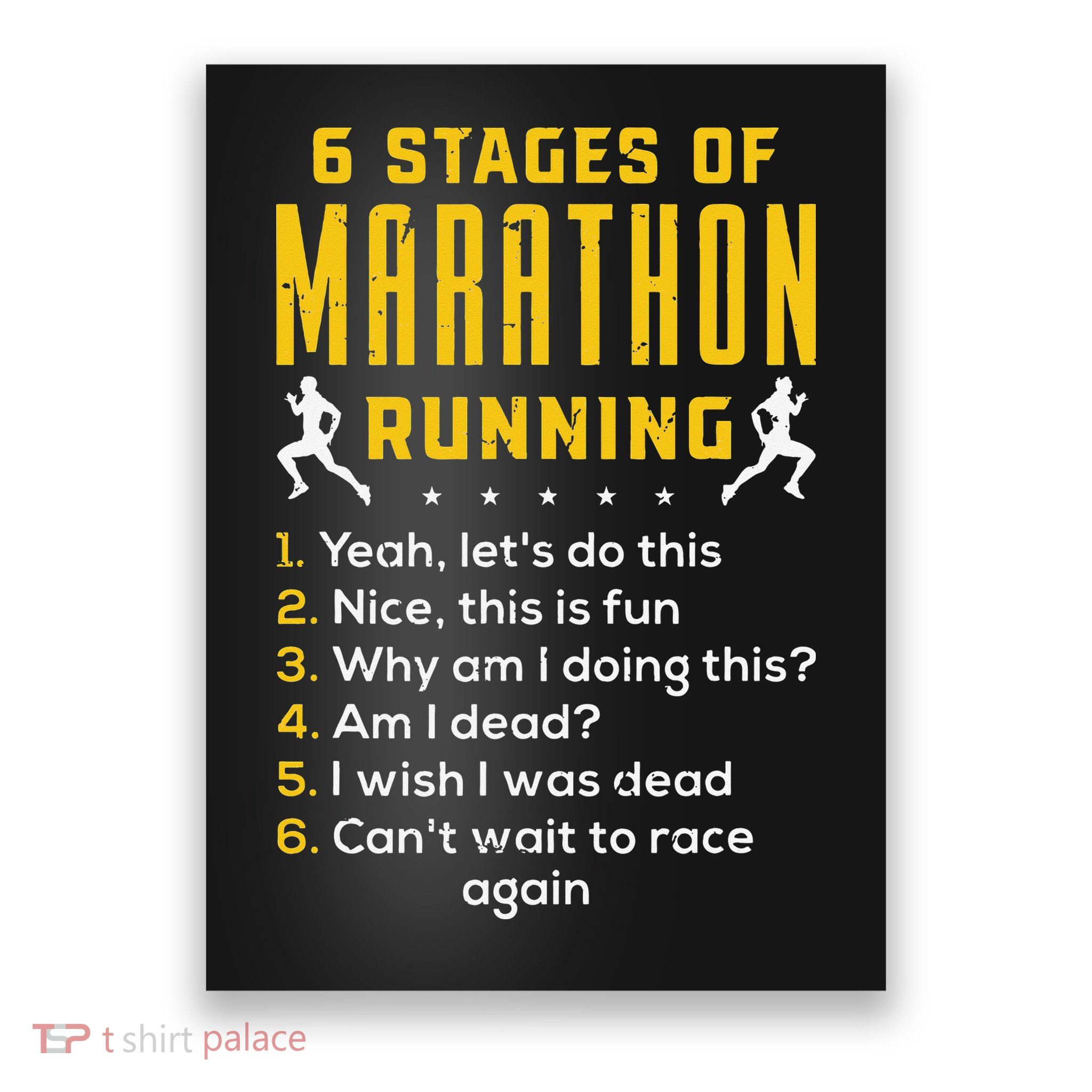 Runner Sport Athlete 6 Stages Of Marathon Running Poster