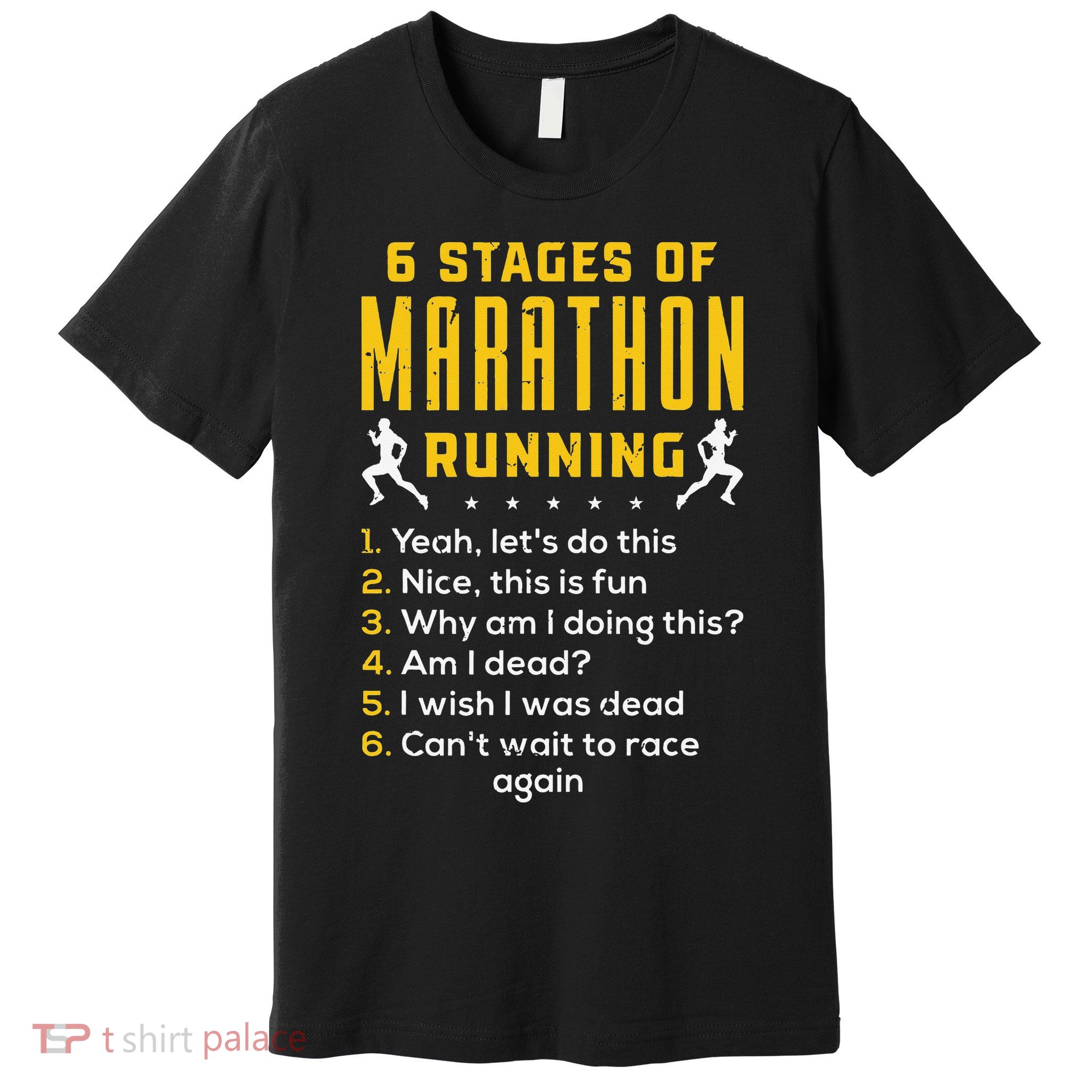 Runner Sport Athlete 6 Stages Of Marathon Running Premium T-Shirt