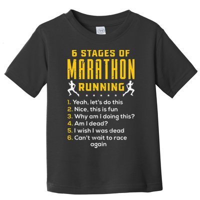 Runner Sport Athlete 6 Stages Of Marathon Running Toddler T-Shirt