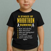 Runner Sport Athlete 6 Stages Of Marathon Running Toddler T-Shirt