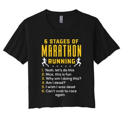 Runner Sport Athlete 6 Stages Of Marathon Running Crop Top
