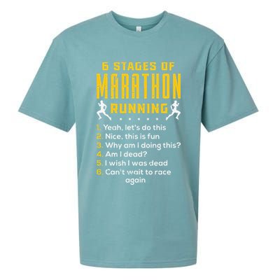 Runner Sport Athlete 6 Stages Of Marathon Running Sueded Cloud Jersey T-Shirt