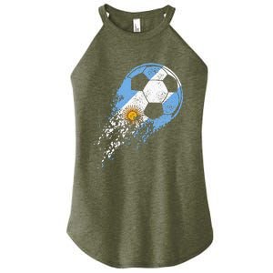 retro Soccer Argentinian Flag Pride Soccer Player Women's Perfect Tri Rocker Tank