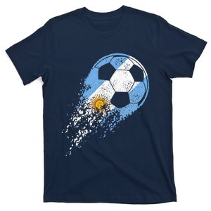 retro Soccer Argentinian Flag Pride Soccer Player T-Shirt