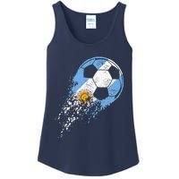 retro Soccer Argentinian Flag Pride Soccer Player Ladies Essential Tank