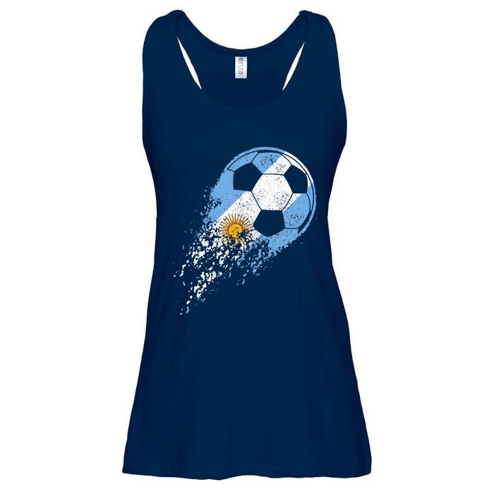 retro Soccer Argentinian Flag Pride Soccer Player Ladies Essential Flowy Tank