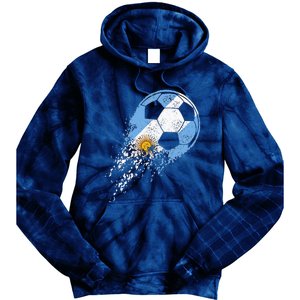 retro Soccer Argentinian Flag Pride Soccer Player Tie Dye Hoodie