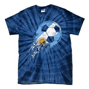 retro Soccer Argentinian Flag Pride Soccer Player Tie-Dye T-Shirt