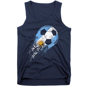 retro Soccer Argentinian Flag Pride Soccer Player Tank Top