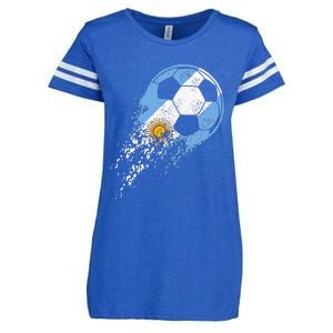 retro Soccer Argentinian Flag Pride Soccer Player Enza Ladies Jersey Football T-Shirt