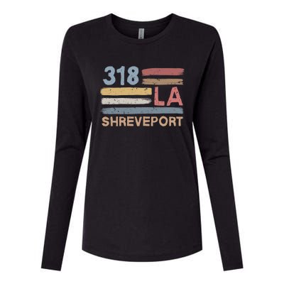 Retro Shreveport Area Code 318 Residents State Louisiana Womens Cotton Relaxed Long Sleeve T-Shirt