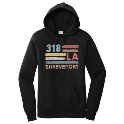 Retro Shreveport Area Code 318 Residents State Louisiana Women's Pullover Hoodie