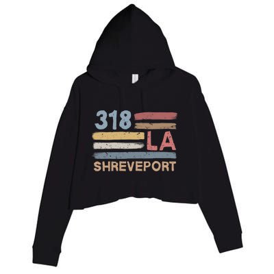 Retro Shreveport Area Code 318 Residents State Louisiana Crop Fleece Hoodie