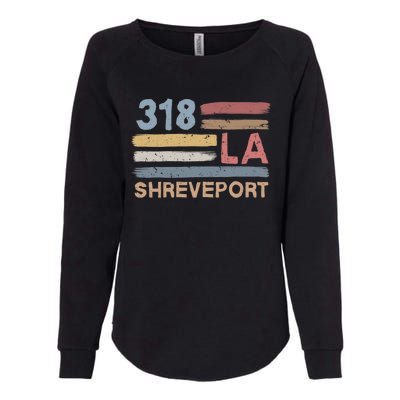 Retro Shreveport Area Code 318 Residents State Louisiana Womens California Wash Sweatshirt