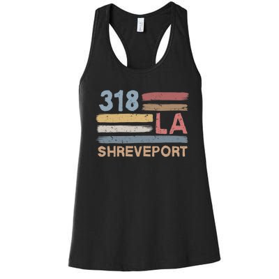 Retro Shreveport Area Code 318 Residents State Louisiana Women's Racerback Tank