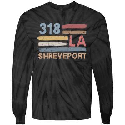 Retro Shreveport Area Code 318 Residents State Louisiana Tie-Dye Long Sleeve Shirt