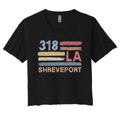 Retro Shreveport Area Code 318 Residents State Louisiana Women's Crop Top Tee