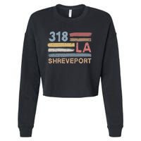 Retro Shreveport Area Code 318 Residents State Louisiana Cropped Pullover Crew