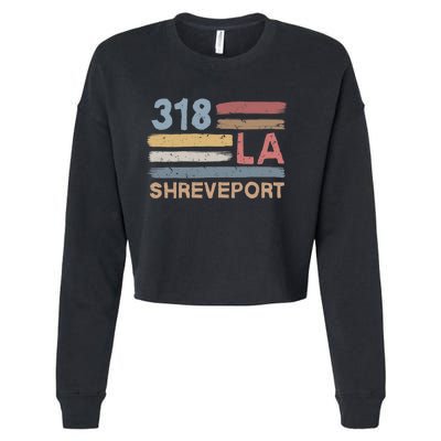 Retro Shreveport Area Code 318 Residents State Louisiana Cropped Pullover Crew