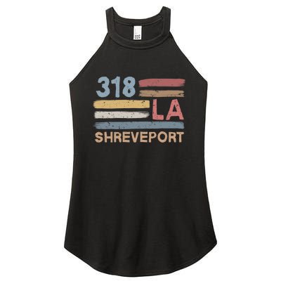 Retro Shreveport Area Code 318 Residents State Louisiana Women's Perfect Tri Rocker Tank