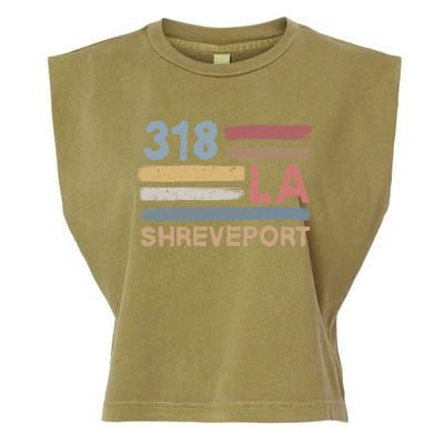 Retro Shreveport Area Code 318 Residents State Louisiana Garment-Dyed Women's Muscle Tee