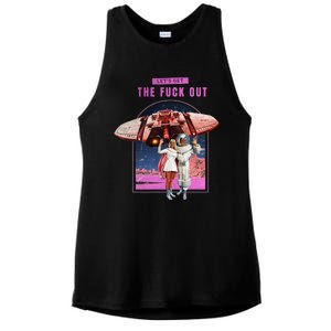 Retro Space Astronaut Couple Funny Ladies PosiCharge Tri-Blend Wicking Tank