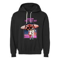 Retro Space Astronaut Couple Funny Garment-Dyed Fleece Hoodie